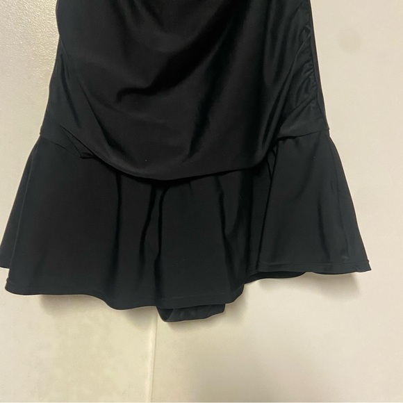 Beach Belle Swimsuit Halter Black One Piece dress Size 10 - Picture 3 of 8